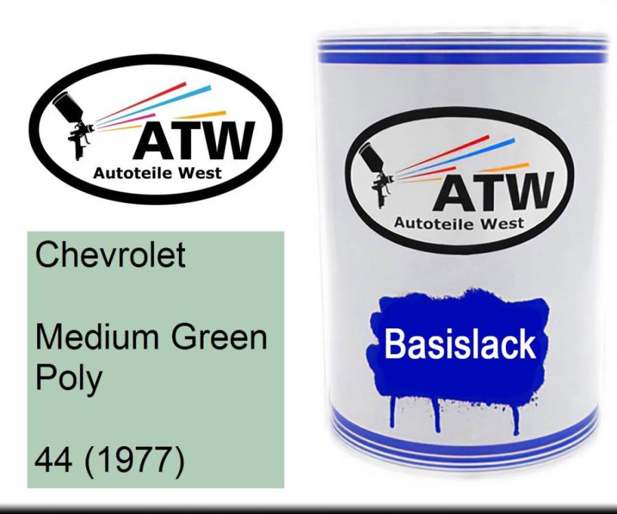 Chevrolet, Medium Green Poly, 44 (1977): 500ml Lackdose, von ATW Autoteile West.